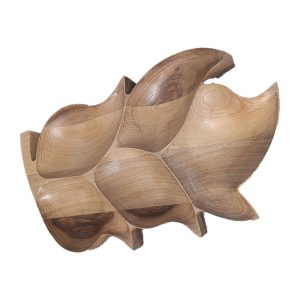 سینی طرح گلبرگ از جنس چوب گردو