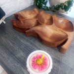 سینی طرح گلبرگ از جنس چوب گردو - تصویر 5